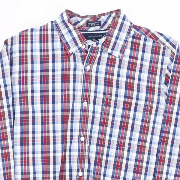 TOMMY HILFIGER Blue Classic Long Sleeve Casual Shirt Mens S