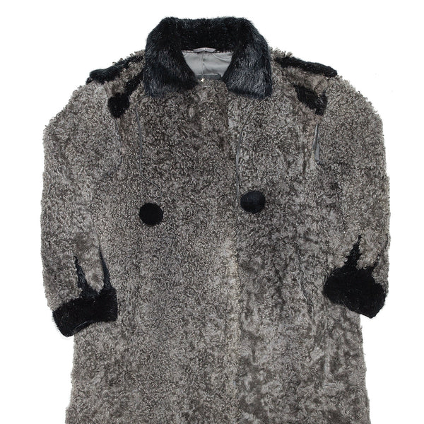 BOSTROMS Boucle Grey 80s Wool Overcoat Jacket Womens L