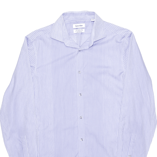 CALVIN KLEIN Purple Cotton Striped Long Sleeve Shirt Mens M