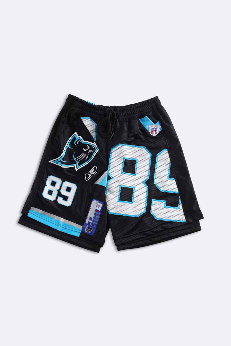 Rework Unisex Panthers NFL Jersey Shorts - Women-S, Men-XS