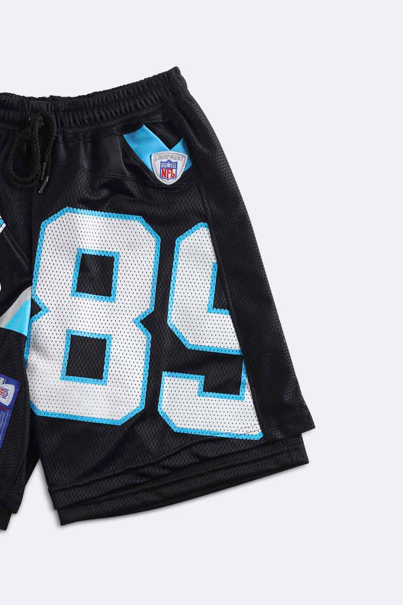 Rework Unisex Panthers NFL Jersey Shorts - Women-S, Men-XS