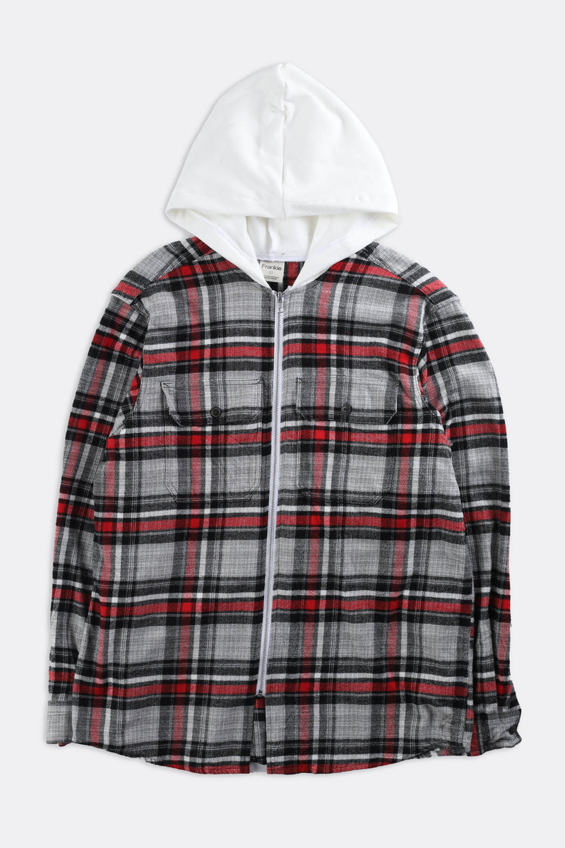 Unisex Rework Hooded Flannel - Women-L , Men-M