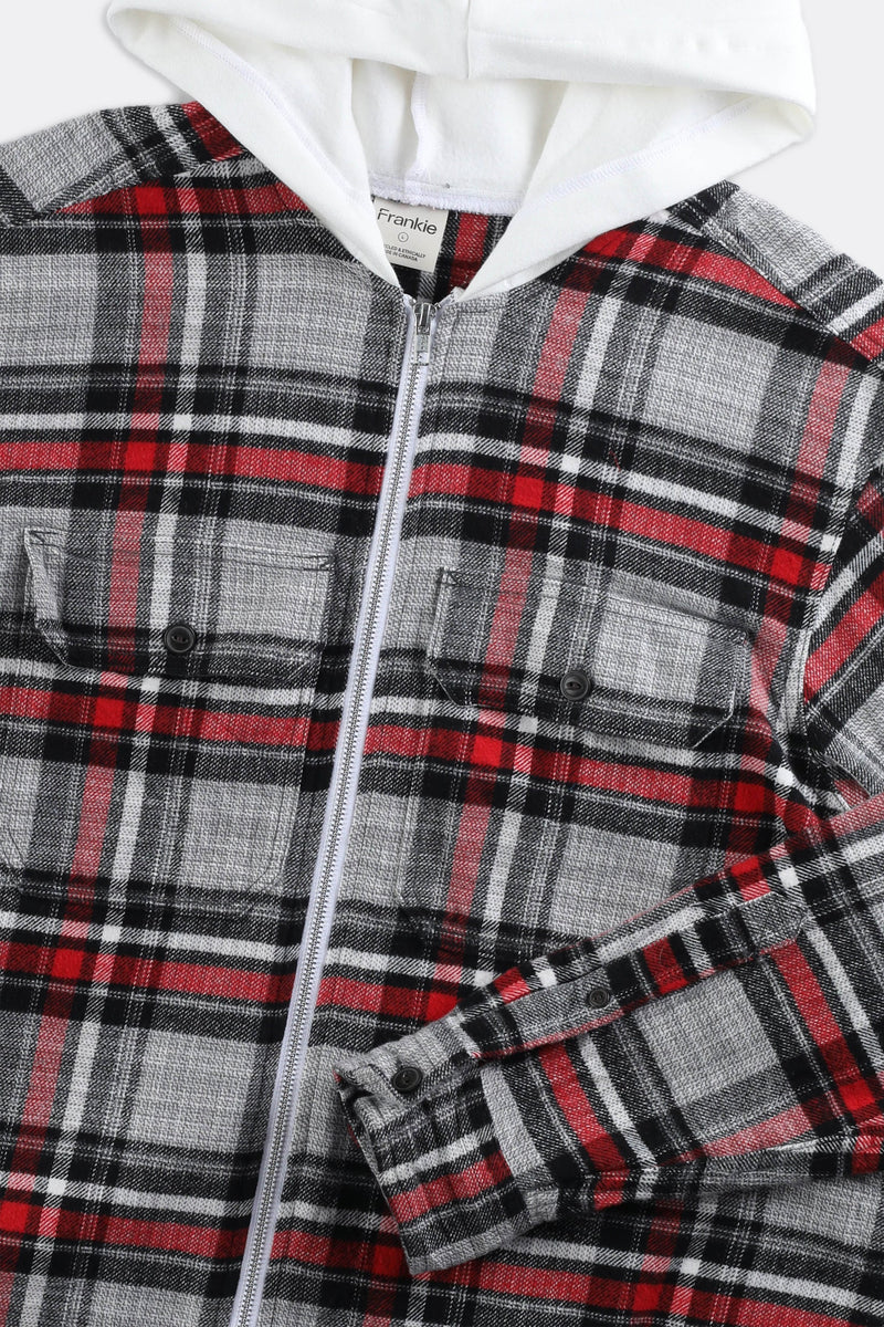 Unisex Rework Hooded Flannel - Women-L , Men-M