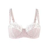 Marshmallow Lace Silk & Organic Cotton Balconette Bra