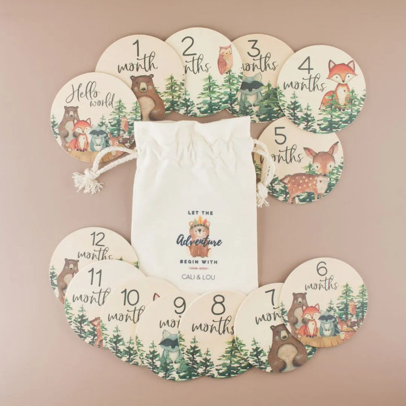 Woodland Baby Milestone Cards