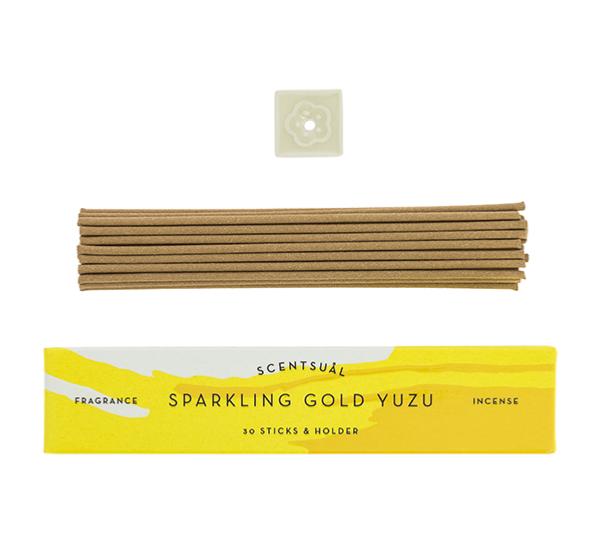 Sparkling Gold Yuzu (30 sticks & Holder)