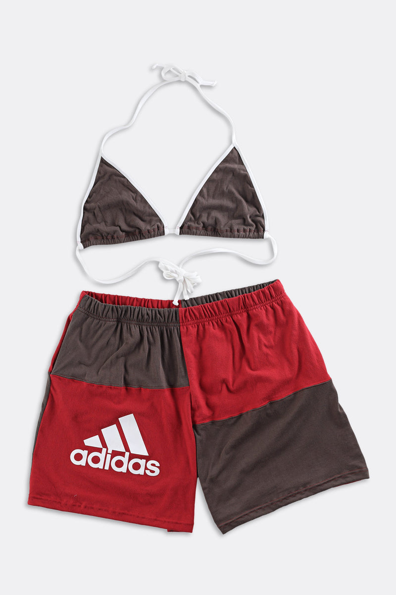 Rework Adidas Patchwork Tee Short Set - 3XL