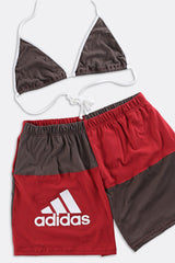 Rework Adidas Patchwork Tee Short Set - 3XL