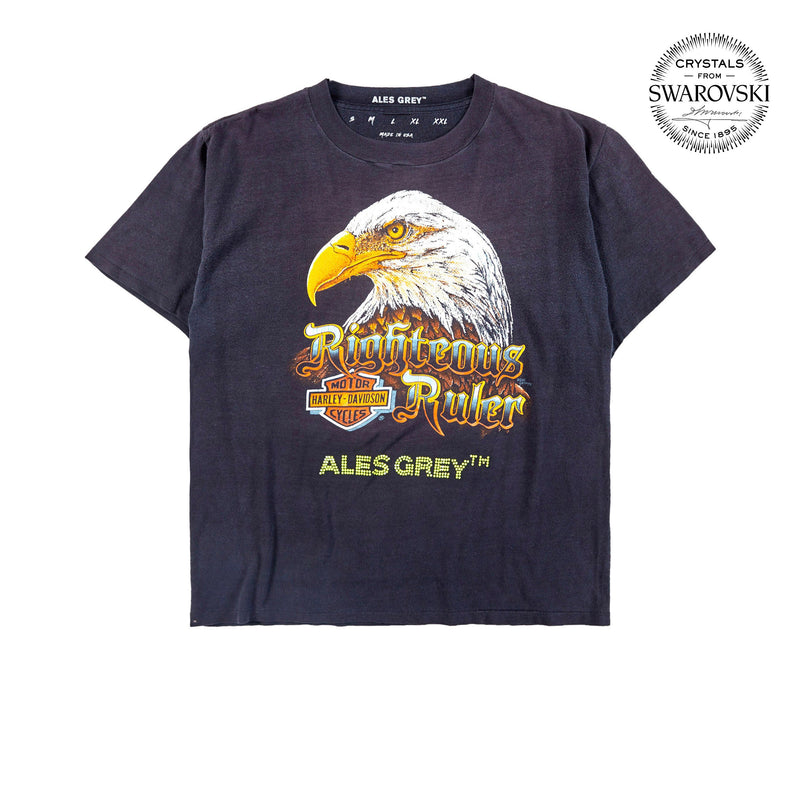 Vintage Custom Tee with Crystals from Swarovski® - BALD EAGLE