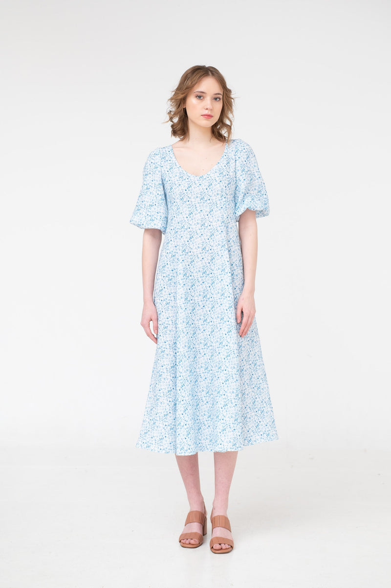 Adeline – empire linen midi dress