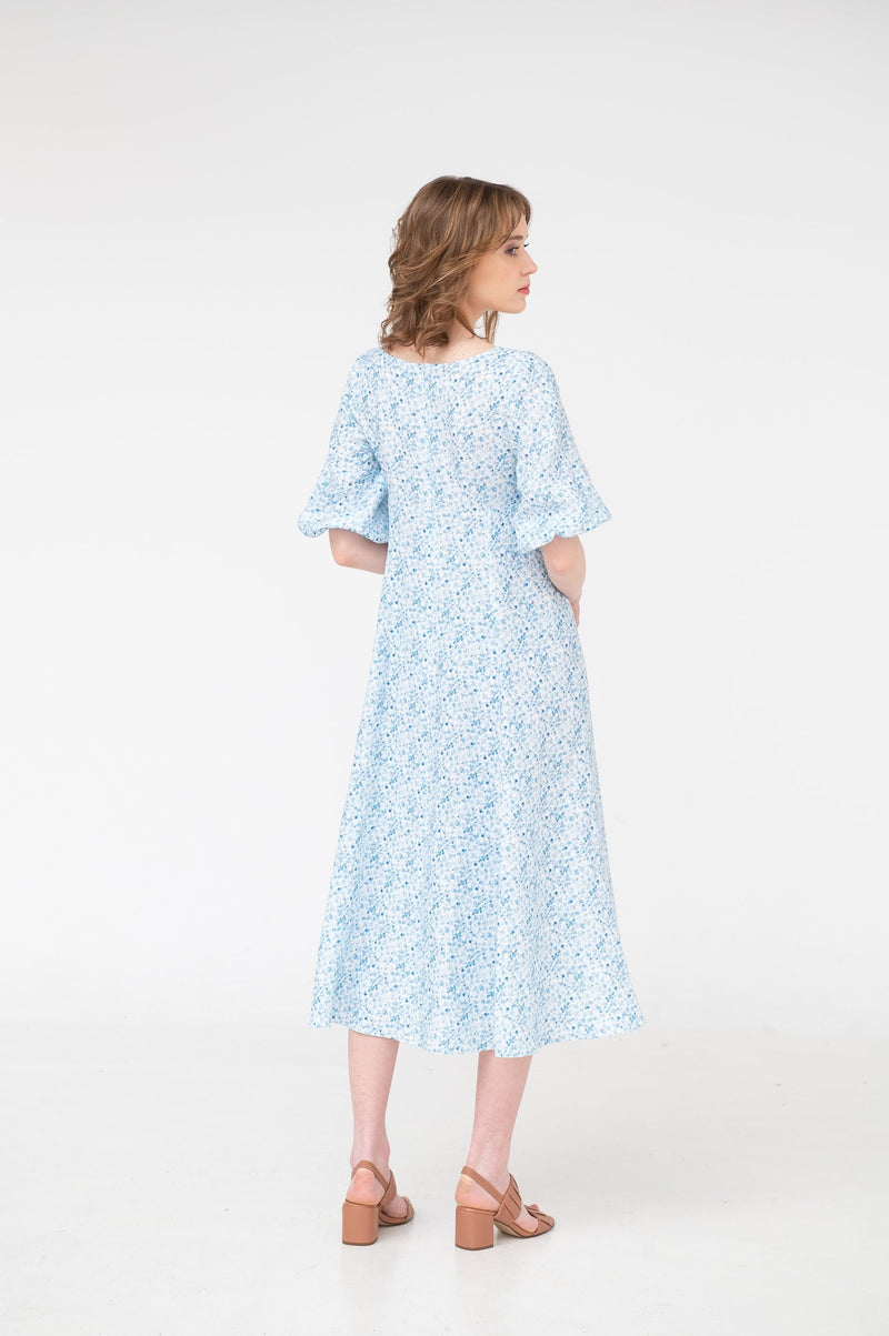 Adeline – empire linen midi dress