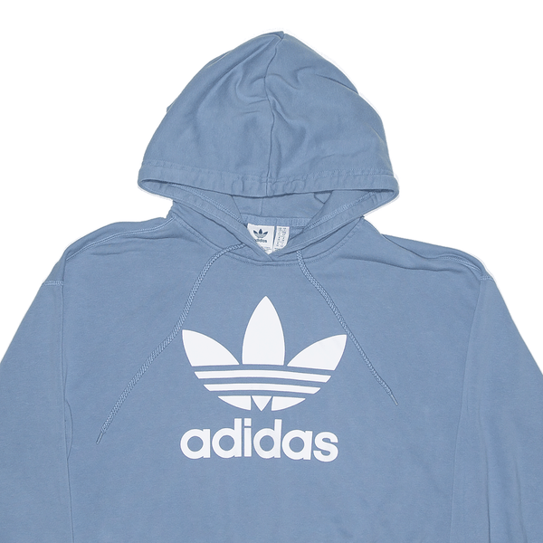 ADIDAS Sports Cropped Blue Pullover Hoodie Womens S