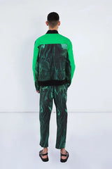 Bomber Jacket In Green Swirl Pre Order