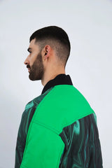 Bomber Jacket In Green Swirl Pre Order