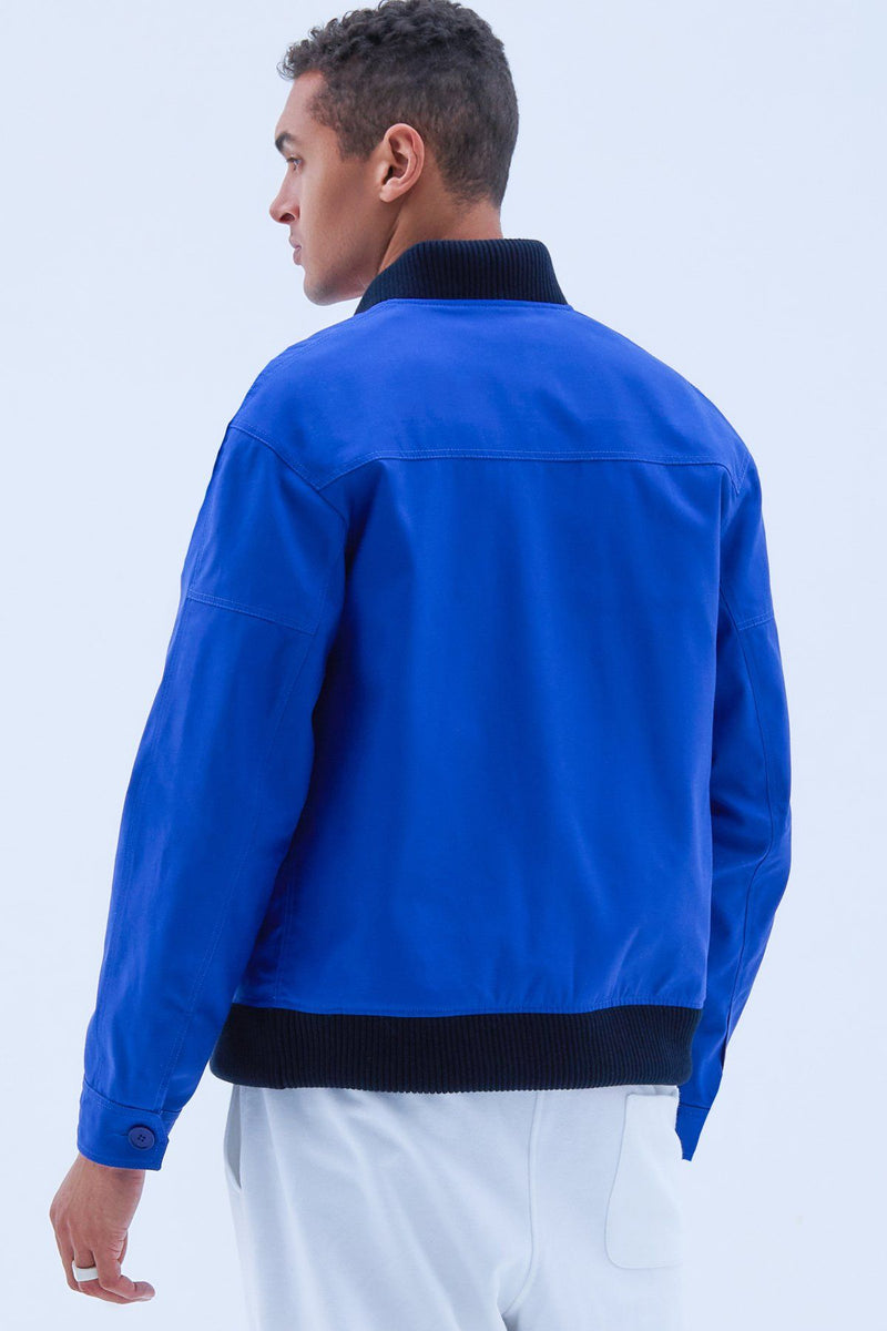 Circular Bomber Jacket In Blue Pre Order