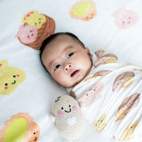 Fleece Milestone Blanket for Baby Photography - I'm All That and Dim Sum