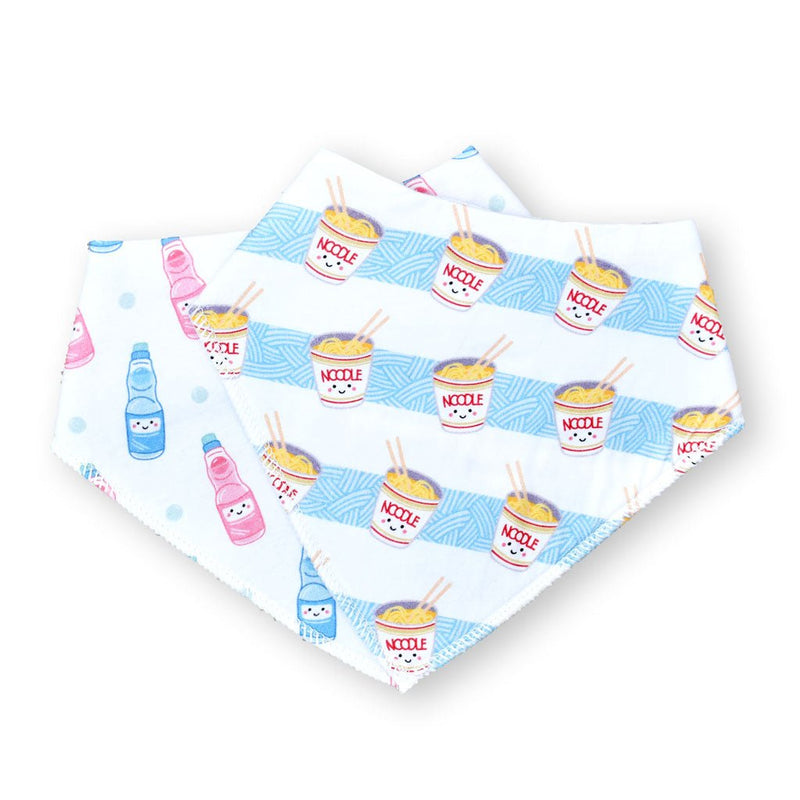 Organic Cotton Bandana Bibs 2pcs Set - Cup Noodle + Soda