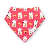 Organic Cotton Bandana Bibs 2pcs Set - Fortune Lucky Cat Maneki Neko