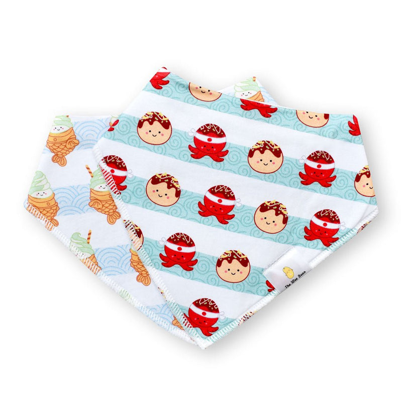 Organic Cotton Bandana Bibs 2pcs Set - Takoyaki + Taiyaki