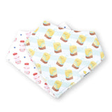 Organic Cotton Bandana Bibs 2pcs Set - Lemon Tea + Yogurt Drink