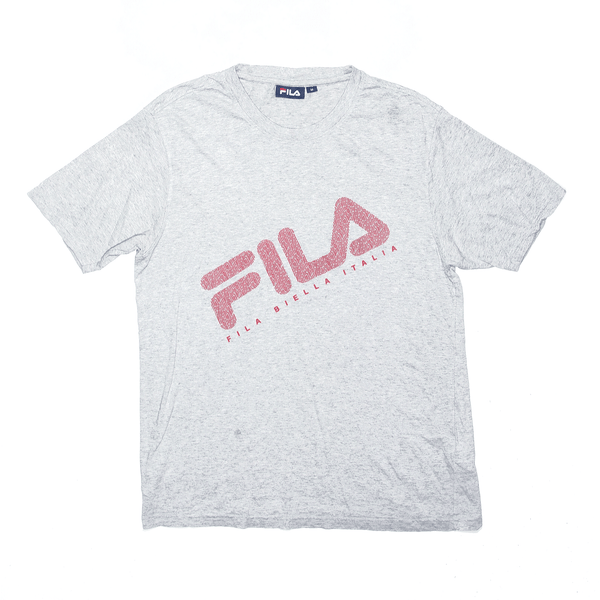 FILA Sport Biella Italia Grey Short Sleeve T-Shirt Mens M