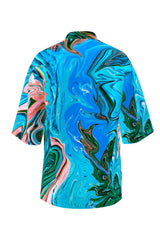 CUBAN COLLAR SHIRT IN PAINT SWIRL PRINT loveheroldn