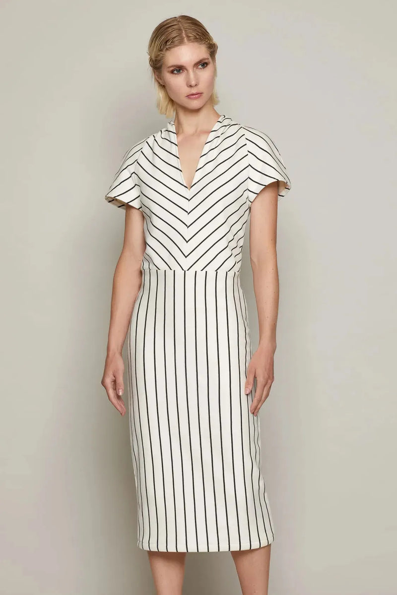 Camille Dress (White and Black)