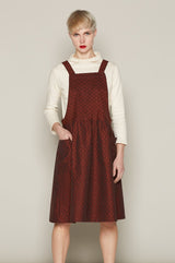 Candy Dress (Burgundy Dots)