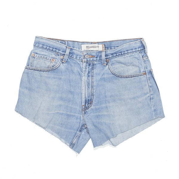 LEVI'S 550 Blue Regular Cut-Off Shorts Womens M W34