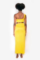 Fresca Two-Piece Crop Top & Skirt Set - Yellow