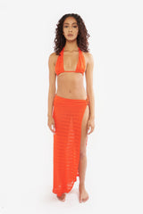 Zama Two-Piece Crop Top & Skirt Set - Orange