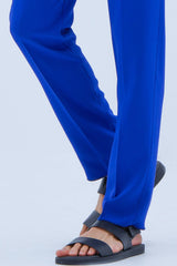 Flat Front Trousers in Ocean Blue