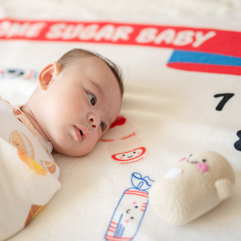 Fleece Milestone Blanket for Baby Photography - Gimme Some Sugar Baby