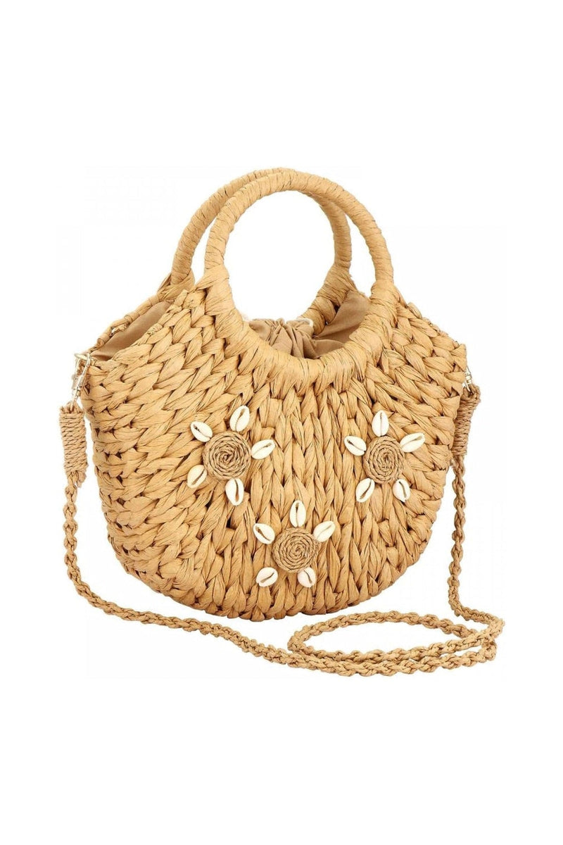 Bali Handwoven Seashell Straw Tote