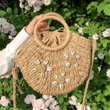 Bali Handwoven Seashell Straw Tote