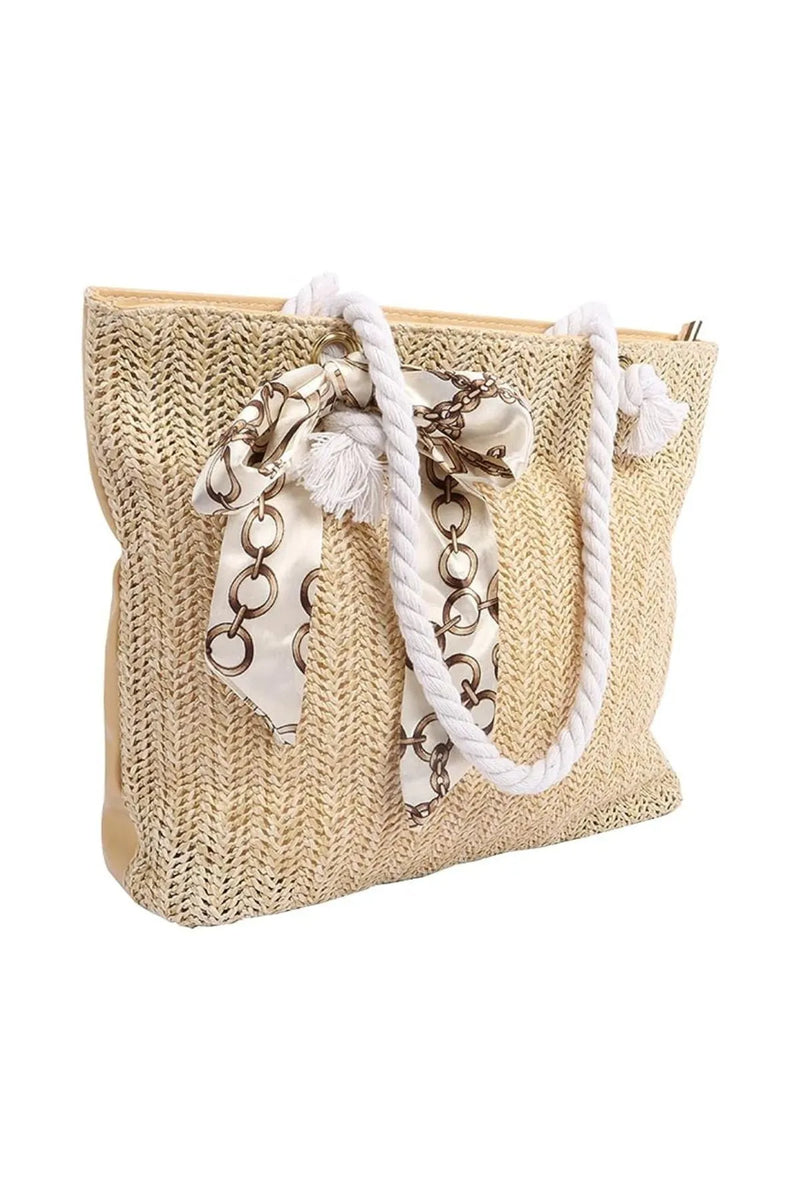 Nalia Summer Beach Bag With Silk Scarf