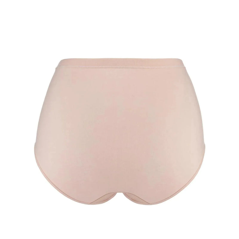 Marrow-High Waisted Silk & Organic Cotton Full Brief in Pink Champagne