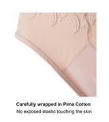 Marrow-High Waisted Silk & Organic Cotton Full Brief in Pink Champagne