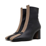 JAYNE black/taupe vegan apple leather boots