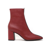 Sylven Jayne Scarlet/Black vegan apple leather boots