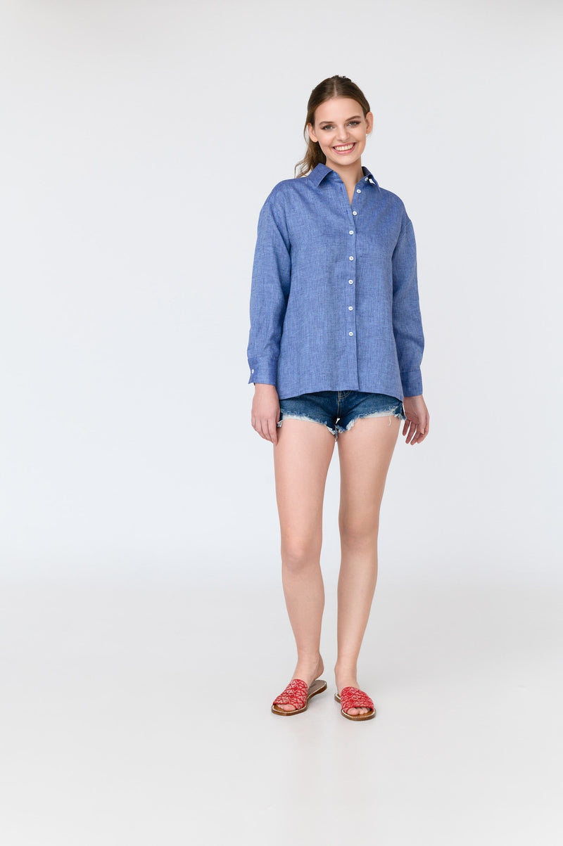 Kate – dropped sleeve linen shirt