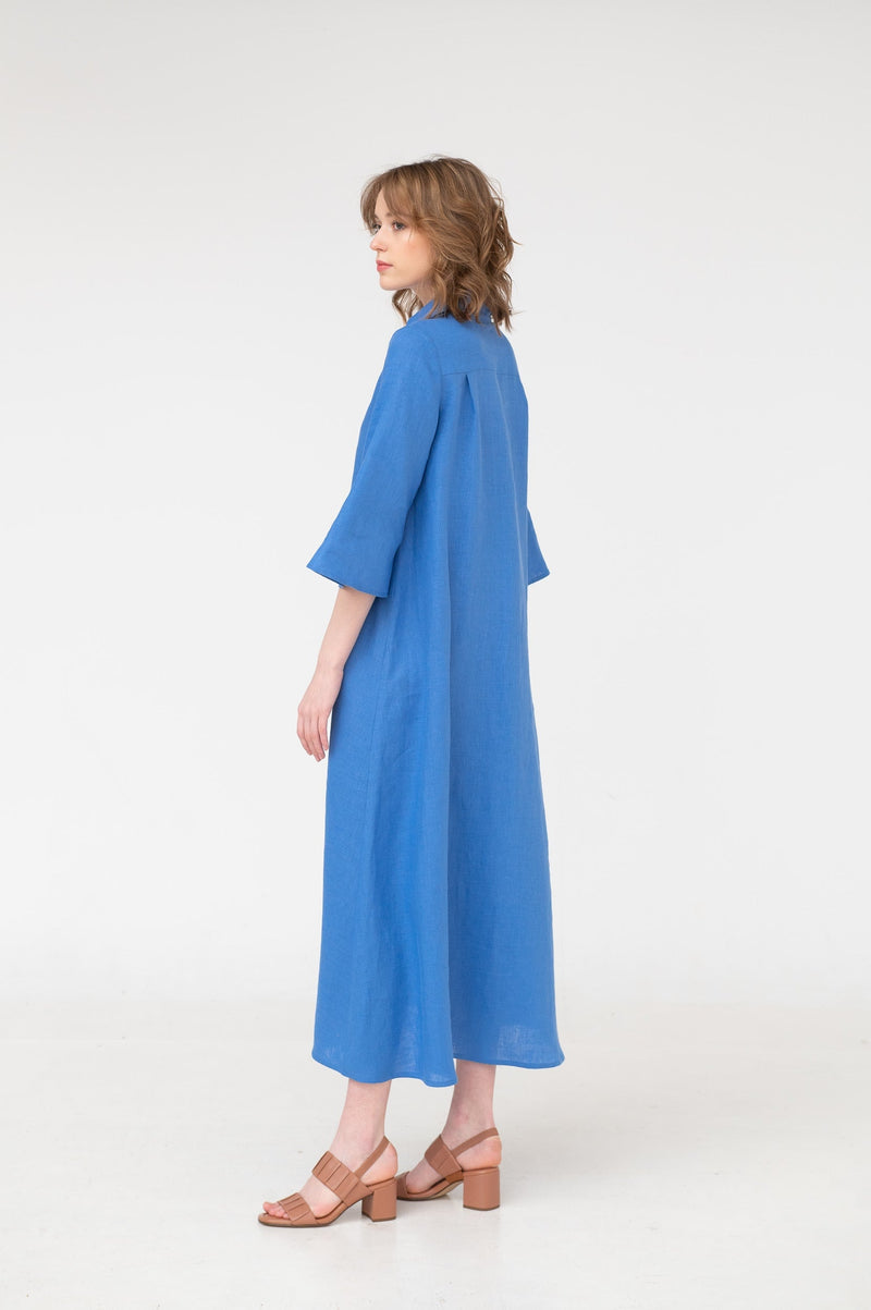 Katrina – V-neck linen maxi dress