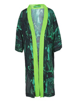 Love Hero Printed Kimono in Green Swirl