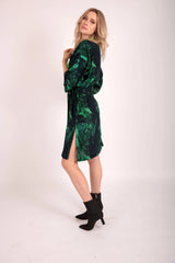 Love Hero Printed Kimono in Green Swirl