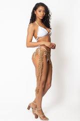 Bali Cover Up Crochet Skirt - Beige