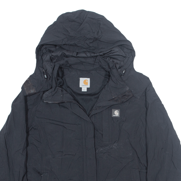 CARHARTT Womens Coach Jacket Black Nylon Hooded L