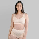 Ornate- Comfort Silk & Organic Cotton Non Wired Bra in Peach Pink