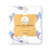 Minky Fleece Sensory Baby Blanket - White Bunny Candy