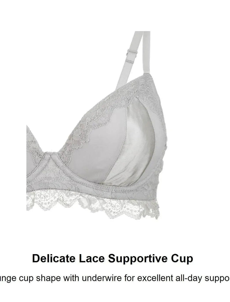 Mist - Silk & Organic Cotton Supportive Plunge Bra