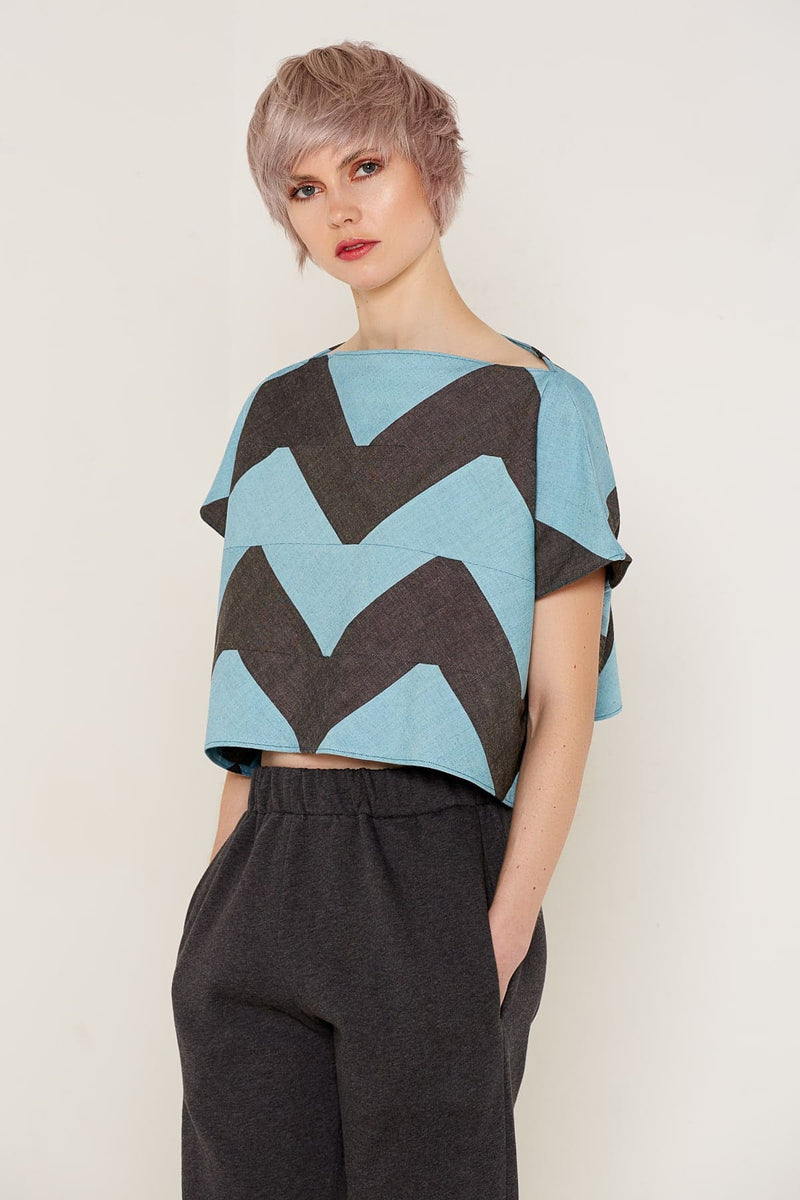 Namaka Top (Grey and Aqua)